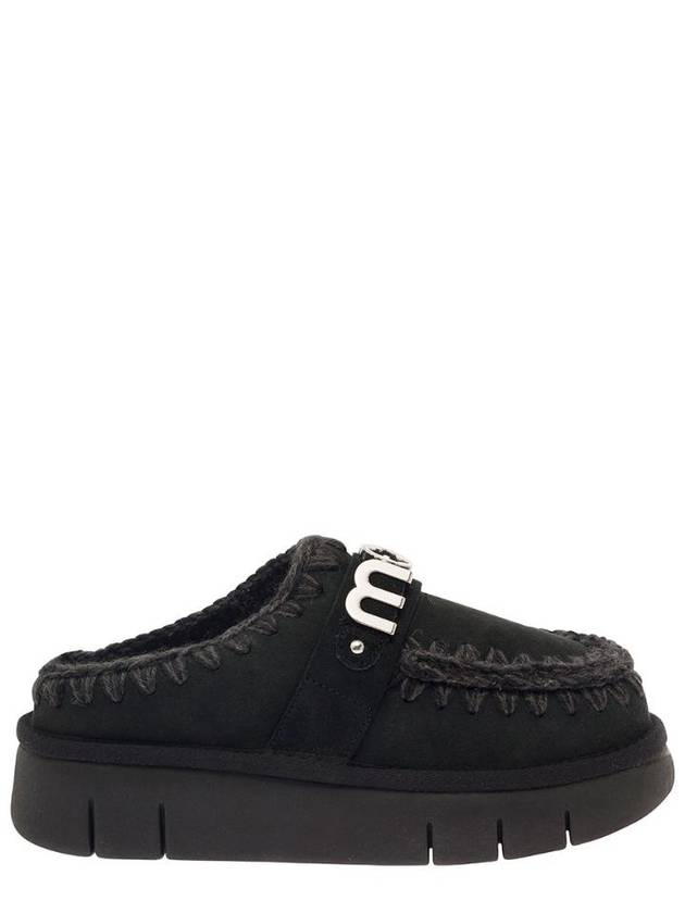 MOU 바운스 클로그 메탈 로고 MUFW531001ABKBK