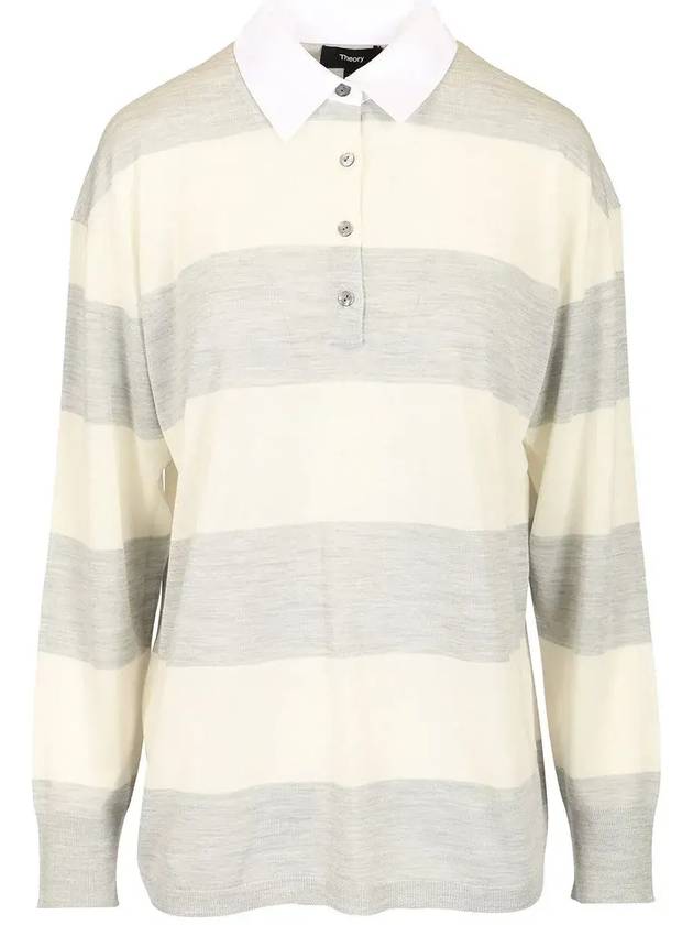 이론 긴팔 스트라이프 폴로 탑 O1112731_28F