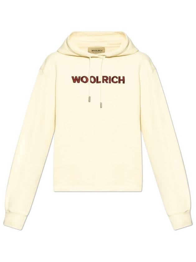 Woolrich 로고 자수 드로스트링 후디