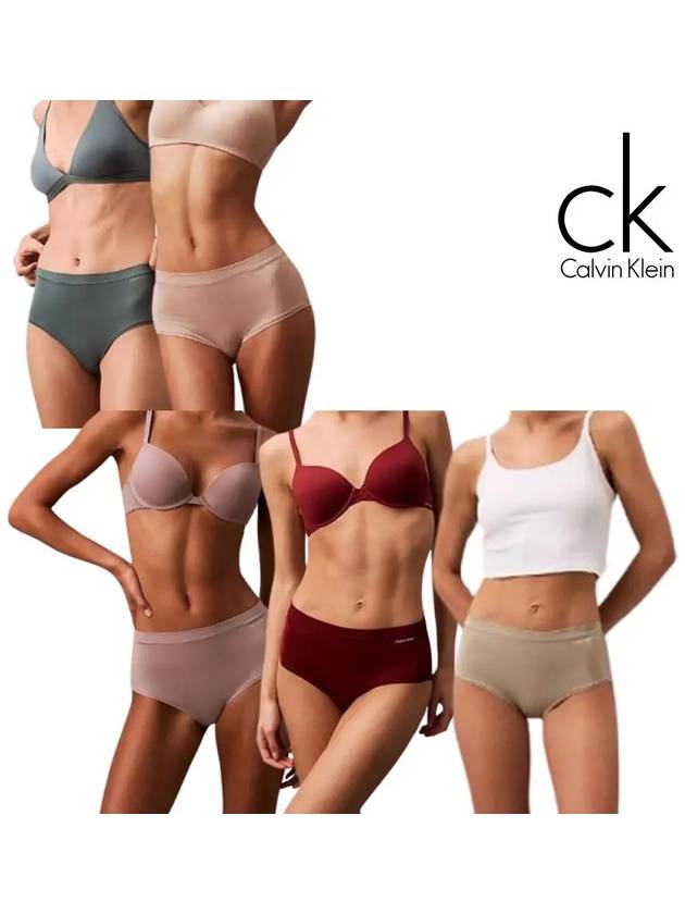 캘빈클라인 언더웨어 여성 아이딜 미드 라이즈 팬티 베이지 블루 카키 버건디 바이올렛