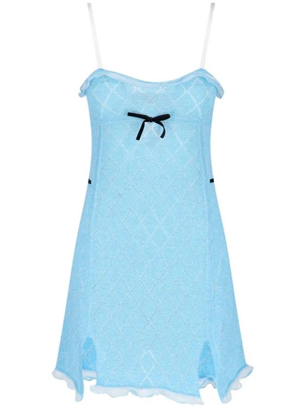 코미오 보라 보우 디테일 미니 드레스 BORA_TURQUOISE