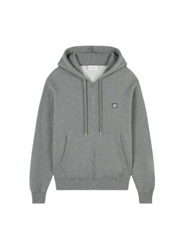 메종키츠네 폭스헤드 패치 컴포트 후드 집업 미디엄 그레이 멜란지