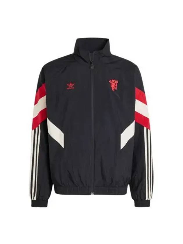 아디다스 맨체스터 유나이티드 오리지널스 트랙탑 블랙 레드 US Adidas Manchester United Originals Track Top Black Red US Sizing