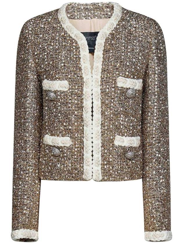 Giambattista Valli Short Blazer In Gold Lurex Tweed