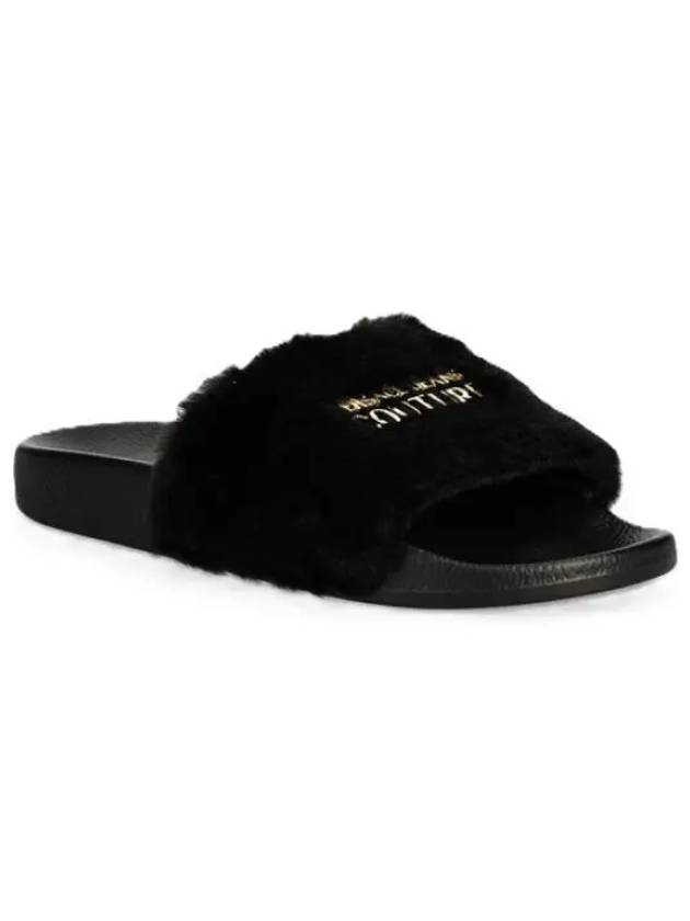VERSACE 베르사체 LOGO FUR SLIDES 77VA3SQ4 ZS359 899 로고 퍼 슬라이드