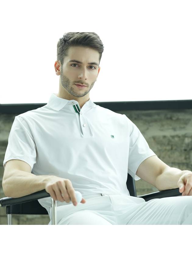 심플 로고 와펜 반팔 폴로 TEE F/L MAN WHITE