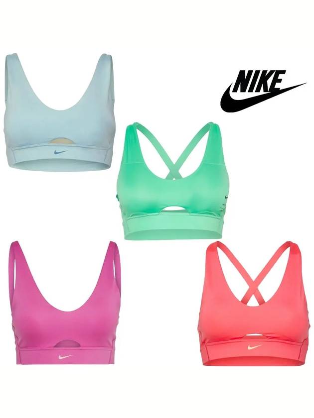 나이키 여성 컷아웃 운동 탈착식 탑 스포츠브라 4컬러