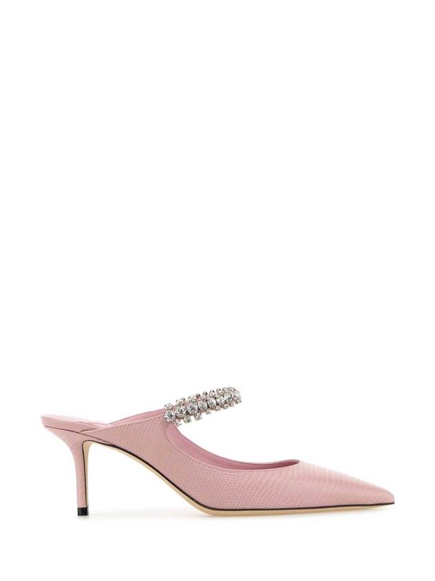 지미추 Pink leather Bing mules BING65CWN ROSE