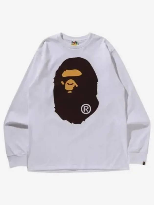 베이프 빅 에이프 헤드 롱슬리브 티셔츠 화이트 BAPE Big Ape Head L S T Shirt White