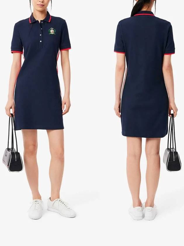 라코스테 원피스 프랑스 슬림핏 폴로 드레스 네이비