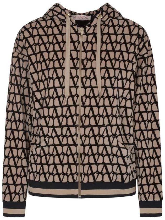 Valentino 로고 모노그램 지퍼 후디