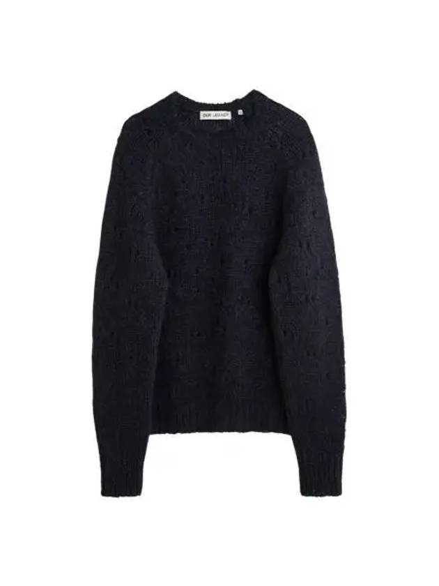 아워레가시 니들 드롭 래글런 퍼지 모하카 네이비 Our Legacy Needle Drop Raglan Fuzzy Mohpaca Navy