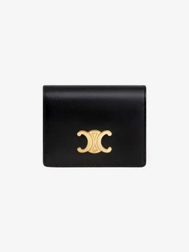 셀린느 샤이니 카프스킨 트리옹프 비즈니스 카드 홀더 Celine Triomphe Business Card Holder in Shiny Calfskin Black