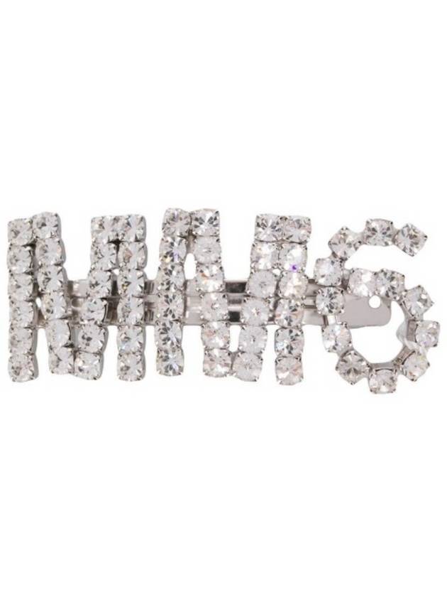 메종마르지엘라 MM6 로고 크리스탈 헤어핀 실버