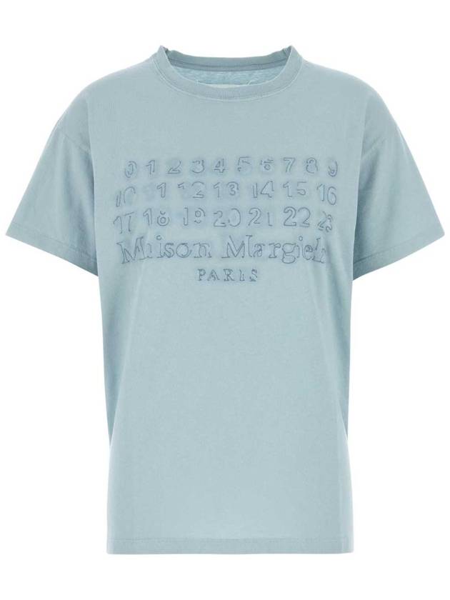 메종마르지엘라 넘버링 코튼 반팔 티셔츠 라이트 블루