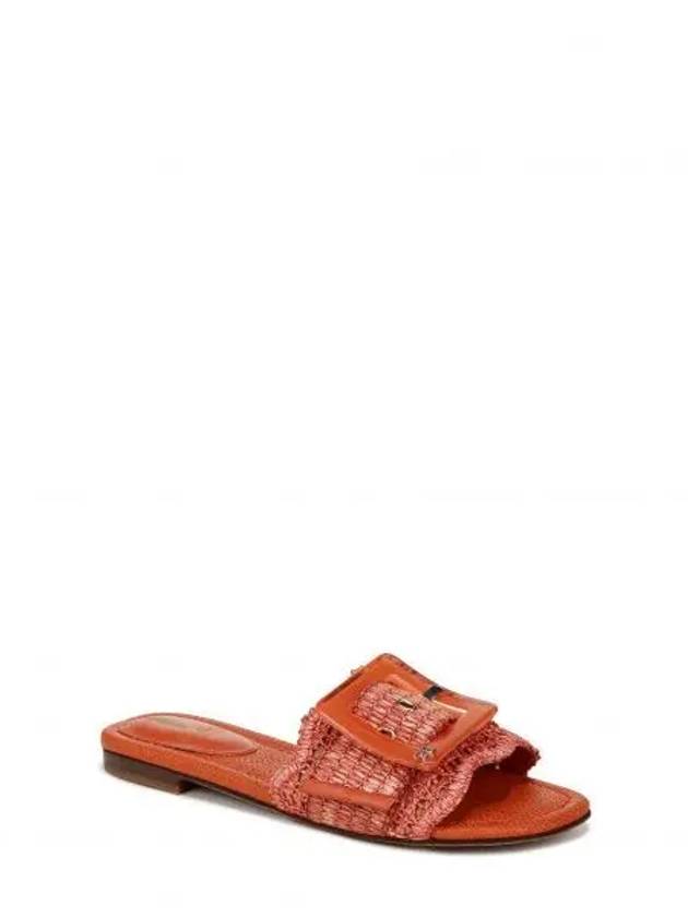 우먼 샘에델만 SAM EDELMAN Bambi 라피아 버클 슬라이드 슬리퍼 샌달 샌들 Terra 오렌지 10133698
