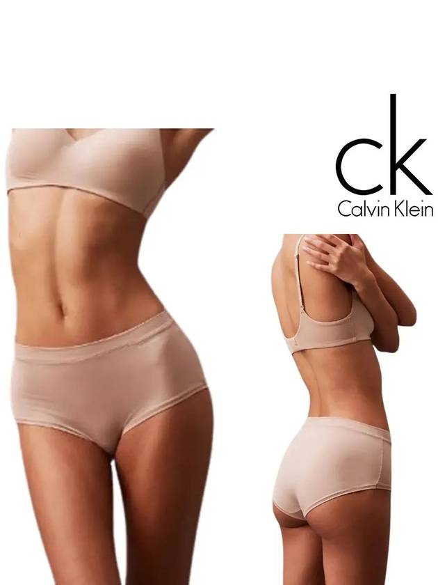 캘빈클라인 언더웨어 여성 아이딜 미드 라이즈 팬티 베이지