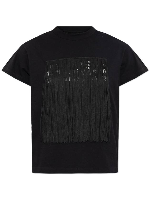 MM6 Maison Margiela Fringe T-shirt  Women's  Black