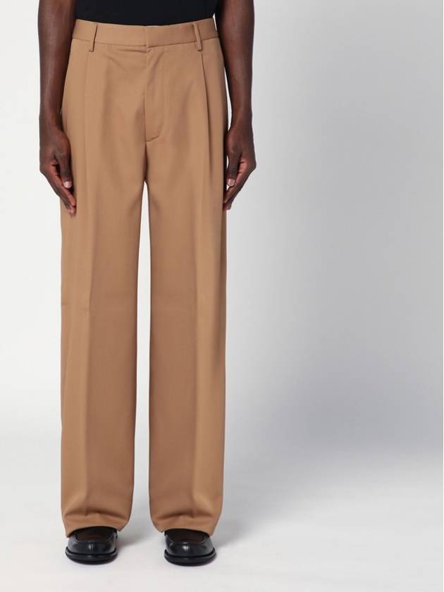 LARDINI Wide beige wool pants