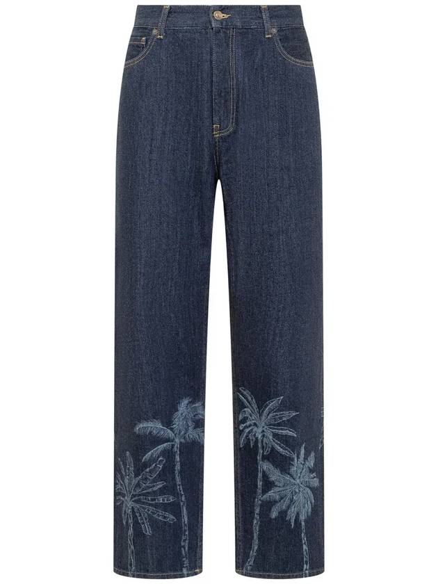 Alanui 로고 패치 스트레이트 레그 진 LMYA011R24DEN002_4000