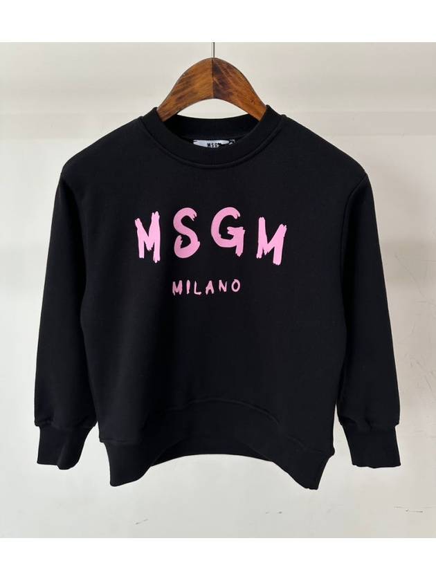25SS MSGM 키즈 맨투맨 S5MSJUSW050 블랙 핑크 로고 6 8 10A