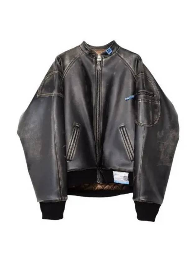 메종 미하라 야스히로 신세틱 레더 자켓 블랙 Maison Mihara Yasuhiro Synthetic Leather Jacket Black