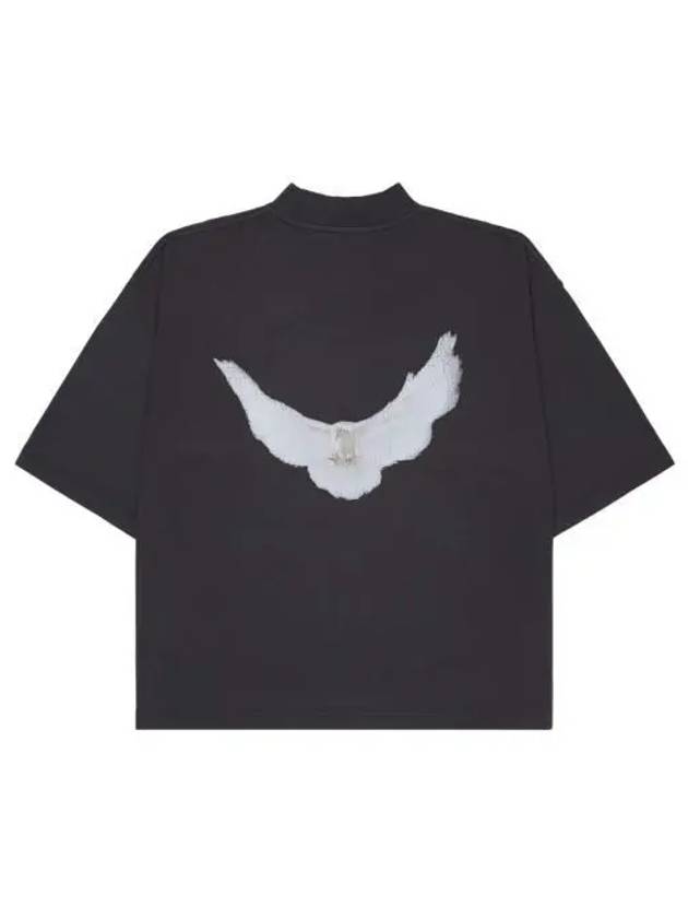 이지 갭 엔지니어드 바이 발렌시아가 도브 3 4 슬리브 티셔츠 다크 그레이 Yeezy Gap Engineered By Balenciaga Dove 3 4 Sleeve T Shirt Dark Grey