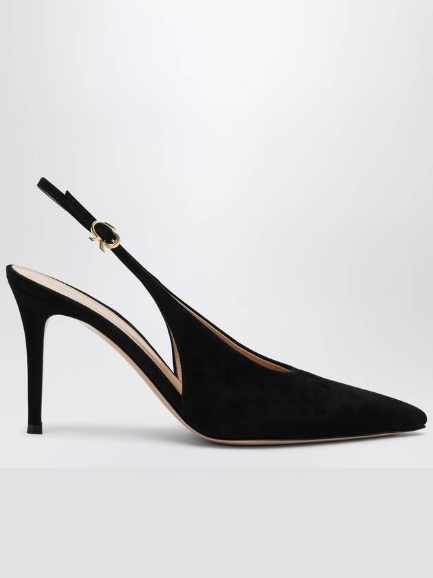 Gianvito Rossi Black suede high slingback Robbie