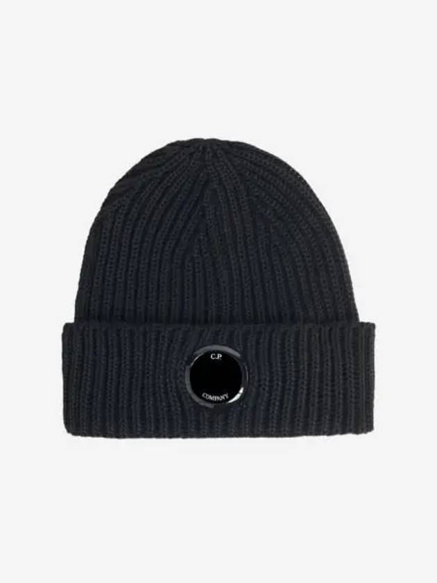 C.P. 컴퍼니 엑스트라 파인 메리노 울 비니 블랙 23FW C.P. Company Extra Fine Merino Wool Beanie Black 23FW