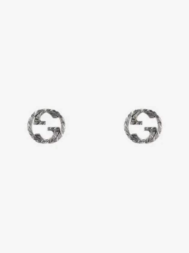 구찌 인터로킹 G 이어링 실버 실버 Gucci Interlocking G Earrings In Silver Silver