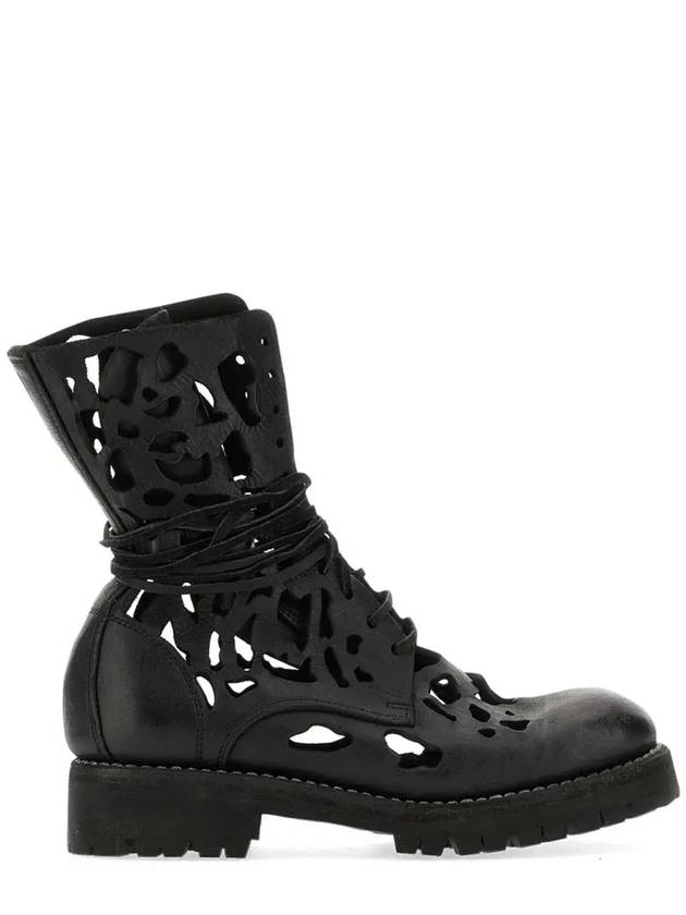 Guidi 컷아웃 레이스업 앵클 부츠 791_VLSBLKT