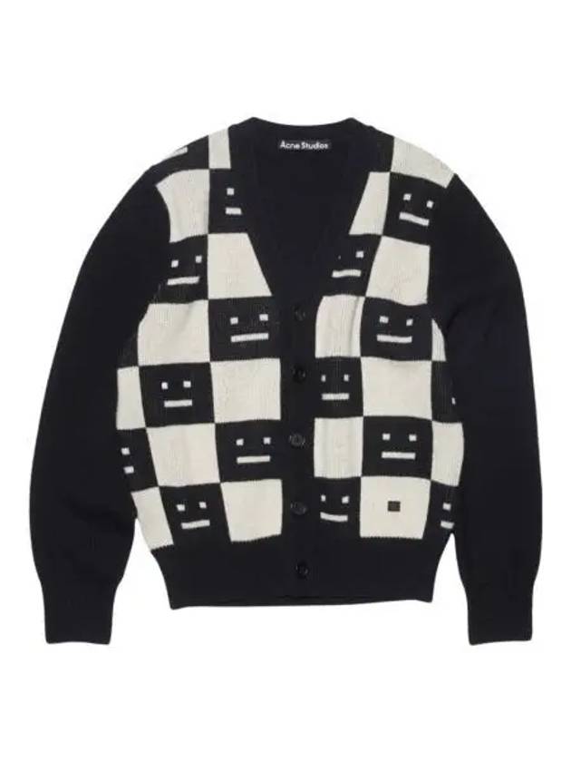 아크네 스튜디오 울 니트 가디건 블랙 오트밀 멜란지 Acne Studios Wool Knit Cardigan Black Oatmeal Melange