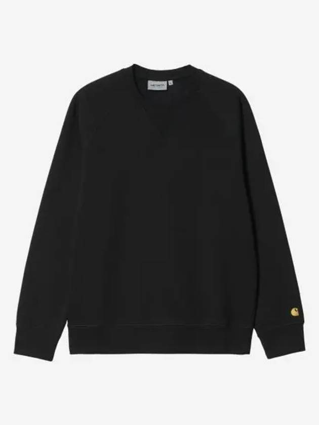 칼하트 WIP 체이스 스웨트셔츠 블랙 골드 Carhartt WIP Chase Sweatshirt Black Gold
