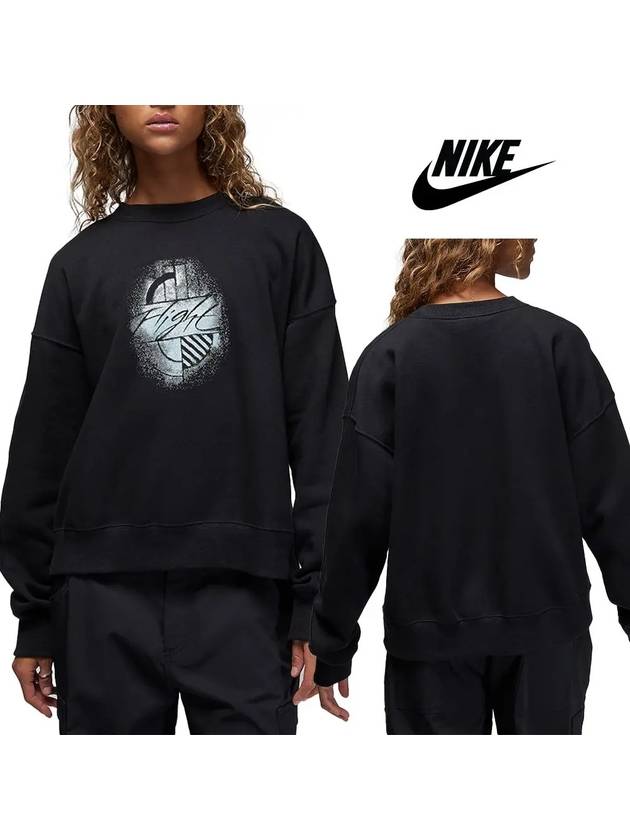 나이키 맨투맨 여성 플라이트 브루클린 플리스 탑 긴팔 스웨터 블랙 남여공용
