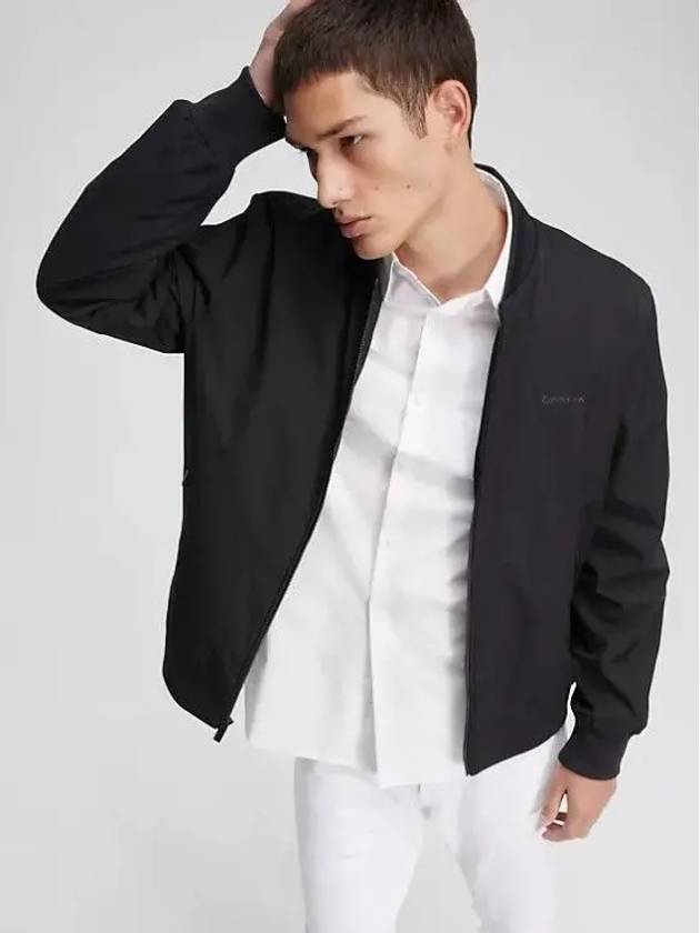 캘빈클라인 매드 로고 봄버 항공 탑 재킷 블랙