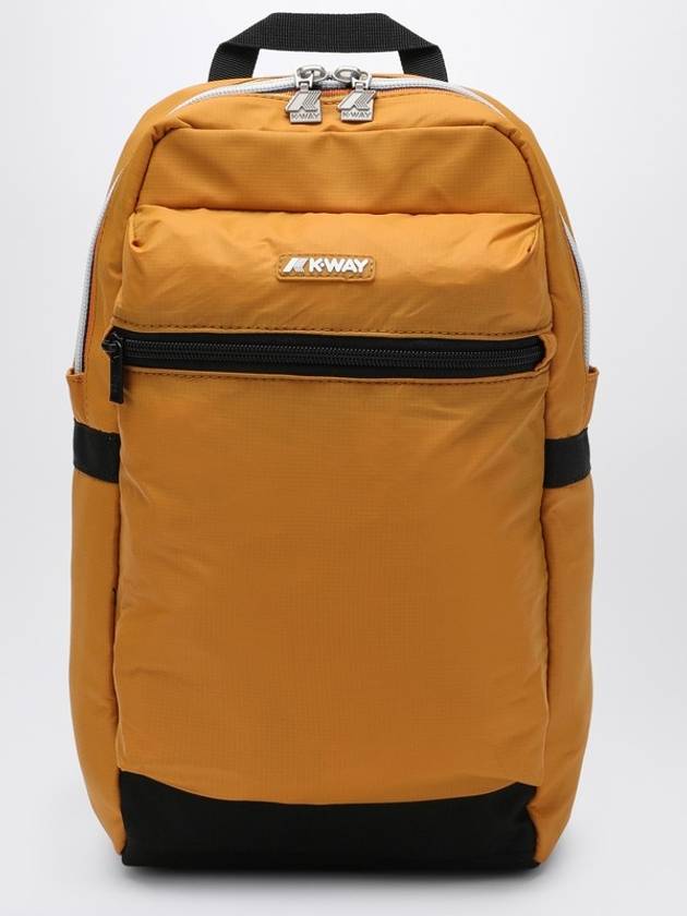 K-Way Laon yellow backpack in waterproof ripstop fabric