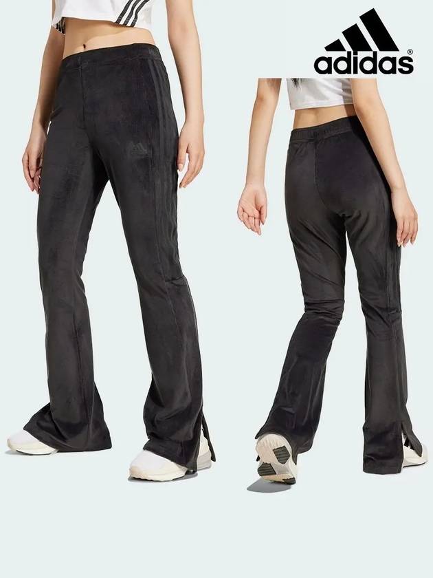 아디다스 바지 여성 벨루어 부츠컷 레깅스 팬츠 블랙
