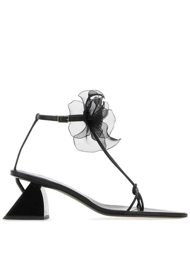 NENSI DOJAKA ND23SSSC40031A 17031 블랙 나파 가죽 끈 샌들