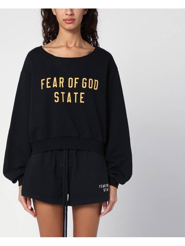 Fear of God Essentials Black cropped sweatshirt with logo