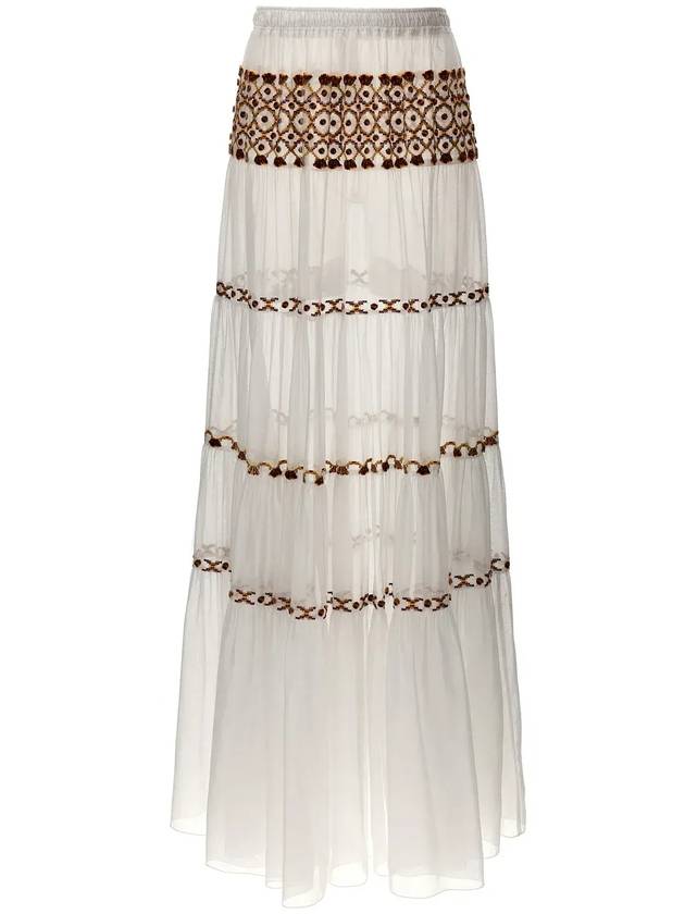 Ermanno Scervino A 라인 맥시 티어드 스커트 D442O706JGE_14800