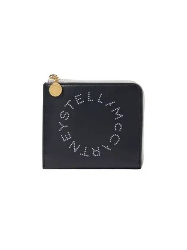 스텔라 맥카트니 로고 지퍼 카드홀더 블랙 Stella McCartney Logo Zip Cardholder Black