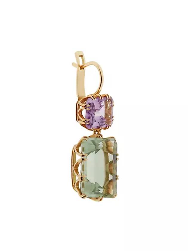 크라운 18K 옐로우 골드 자수정 드롭 이어링 Crown 18K Yellow Gold & Amethyst Drop Earrings