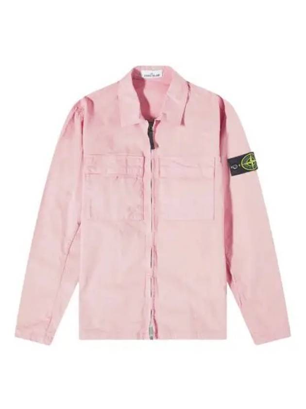 스톤 아일랜드 10210 더블 포켓 코튼 오버셔츠 핑크 23SS Stone Island 10210 Double Pocket Cotton Overshirt Pink 23SS
