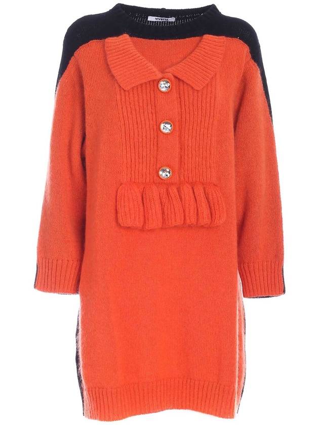 Vivetta Knit dress in orange and black
