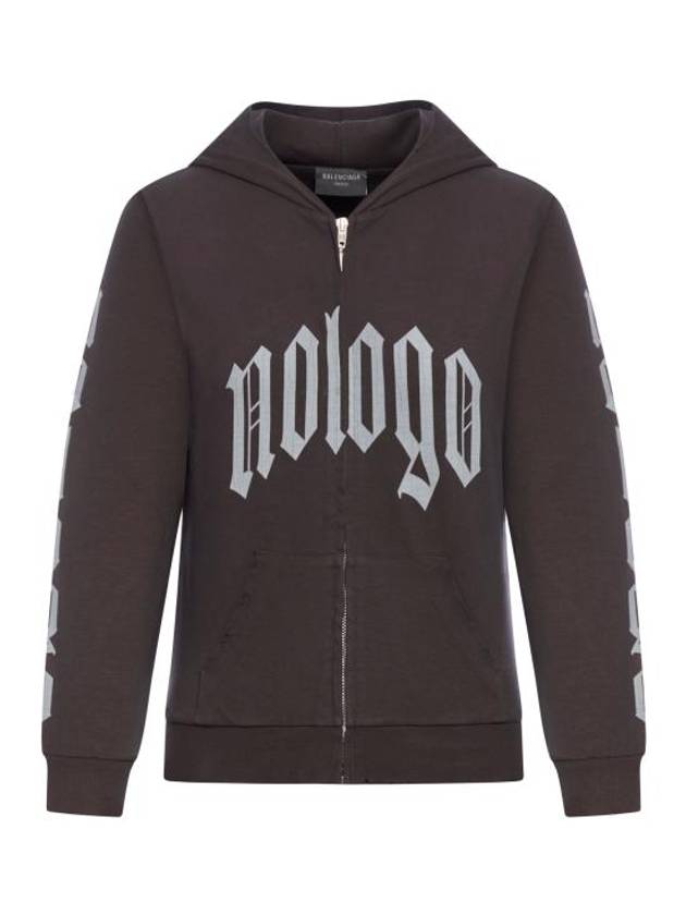 24FW 발렌시아가 후드 티셔츠 788243TQVK51200 WASHED BLACK GREY Black