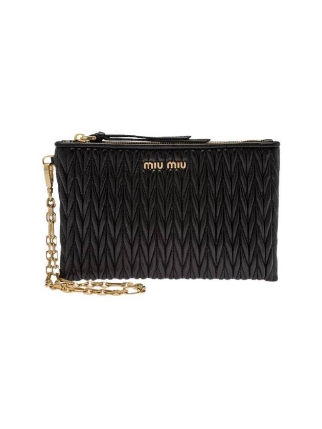 미우 미우 마테라쎄 나파 가죽 파우치 블랙 5NH008 N88 F0002
