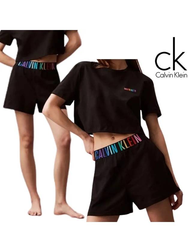 캘빈클라인 반바지 여성 라운지 수면 쇼츠 블랙