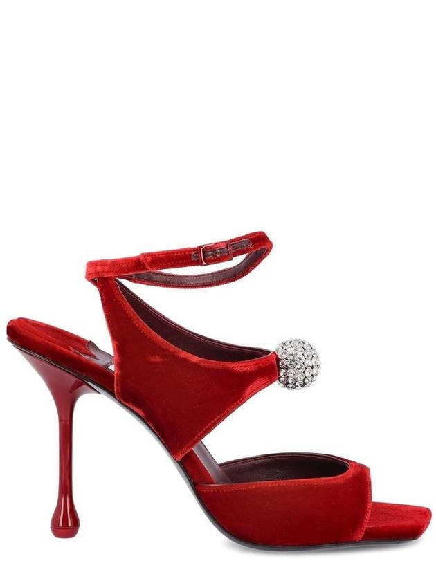 지미추 장식 벨벳 샌들