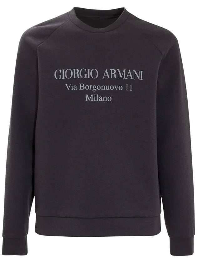 Giorgio Armani 로고 프린트 크루넥 스웨트셔츠 3GSM81SJSXZ_UBVN