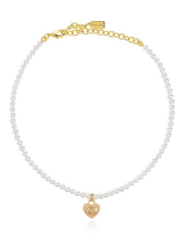 코치 하트 펄 초커